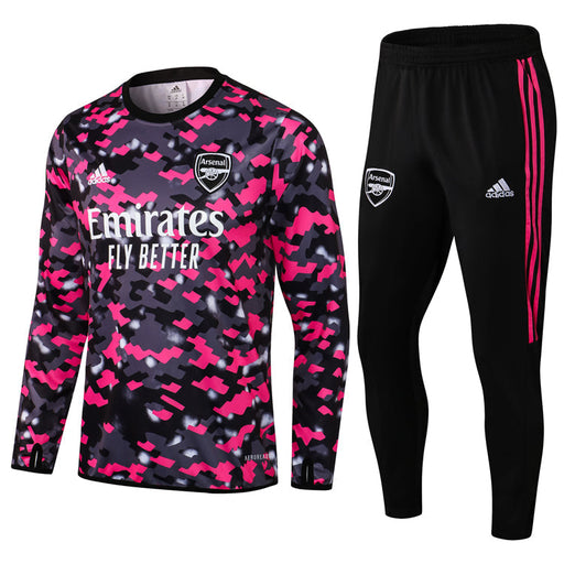 Arsenal Grey Pink Round Neck 2021 Tracksuit